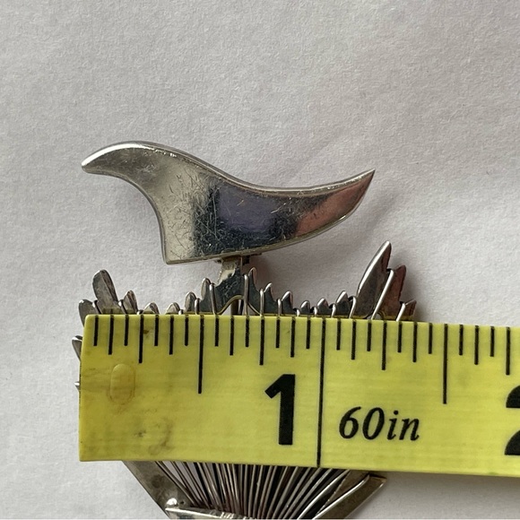 Vintage Sterling 925 Stamped Silver Wire Fish Brooch Pin Taxco Mexico Ta-116 - Picture 9 of 11